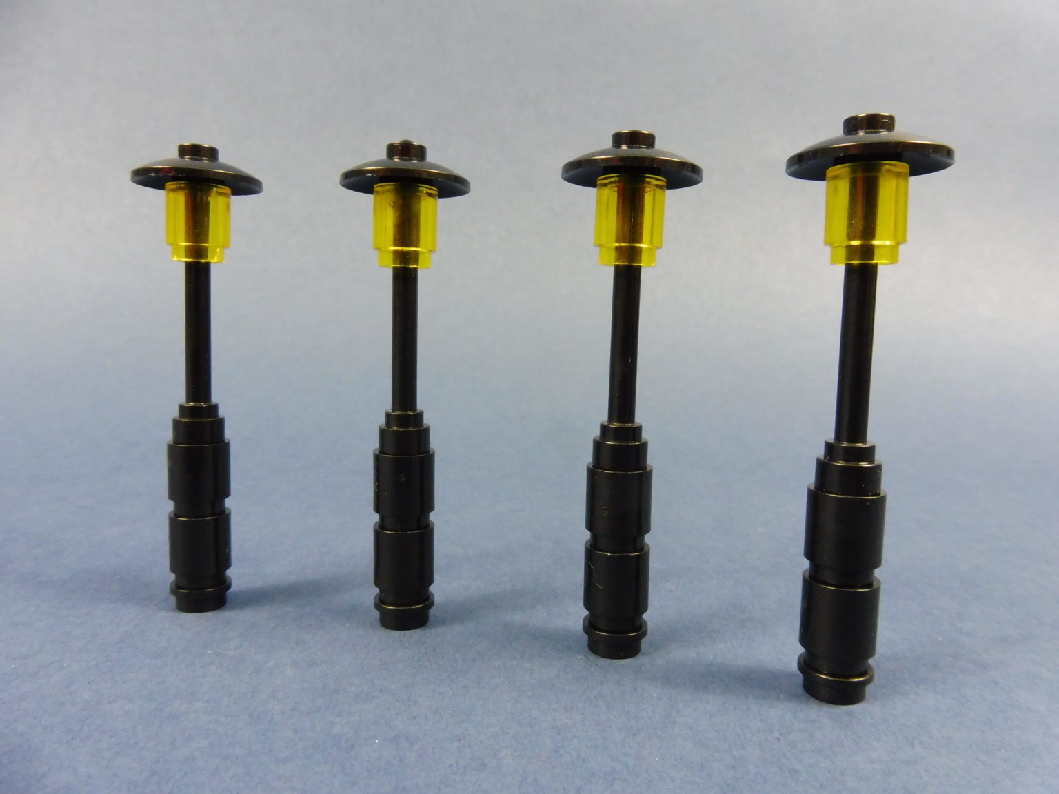 5x Laterne Klemmbausteine Schwarz - Kompatible Straßenlaternen Für City Bauprojekte